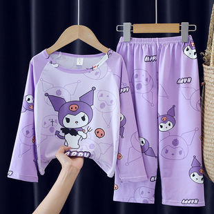 春秋季儿童睡衣长袖男孩女童中大童薄款卡通宝宝小学生家居服套装