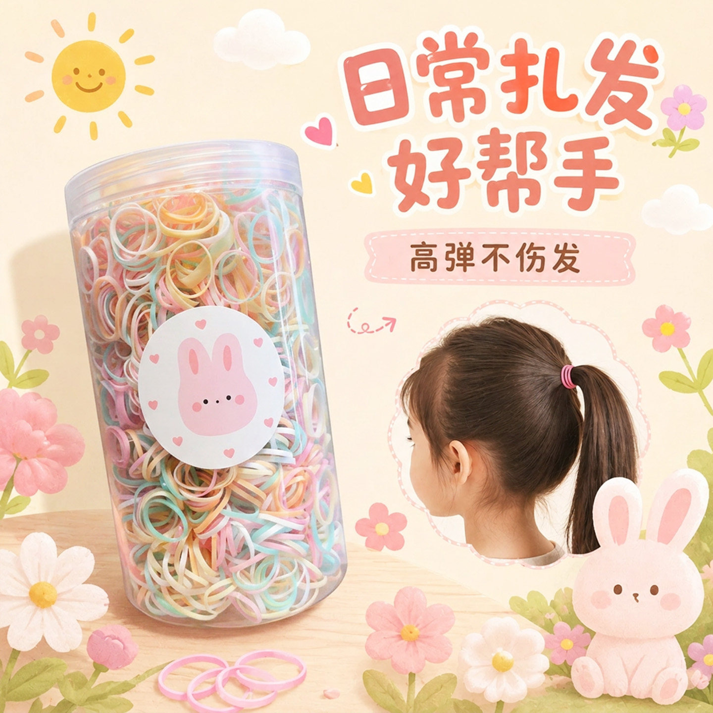 儿童一次性高弹不伤发皮筋