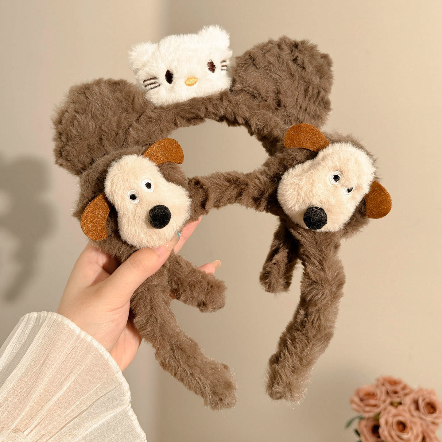 卡通掌门狗发箍毛绒可爱猫咪蝴蝶结秋冬洗脸头箍化妆专用压发发饰,饰品/流行首饰/时尚饰品新,发饰,淘宝优惠券,粉丝福利购,淘宝优惠卷