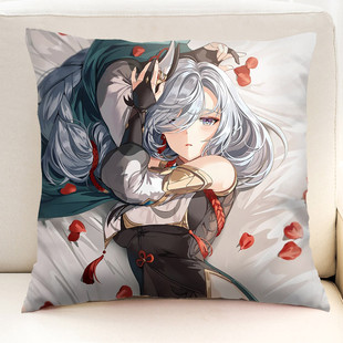 申鹤抱枕原神Shenhe周边二次元美女蕾丝性感动漫半等身枕头可定制