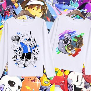 undertale传说之下t恤骷髅兄弟男女周边长袖衣服sans游戏上衣秋装