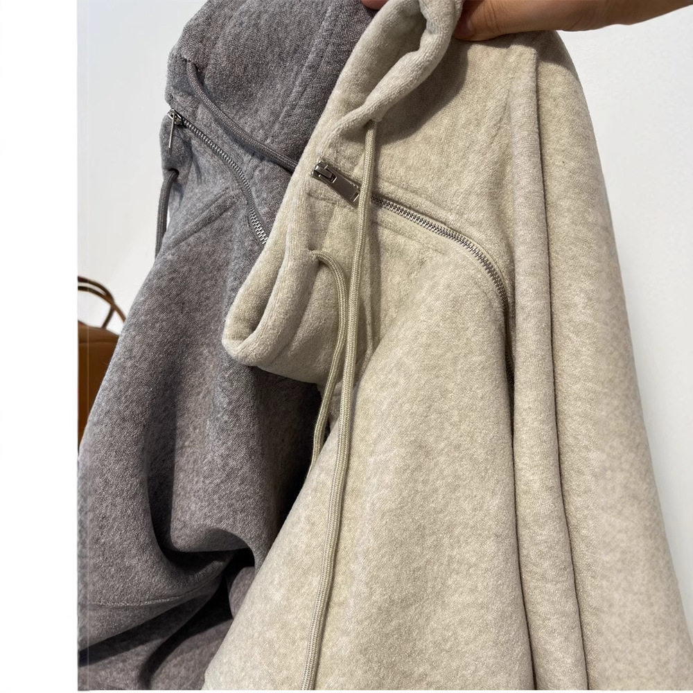 韩版宽松气质百搭立领半拉链学院风加绒加厚套头卫衣女秋冬季外套