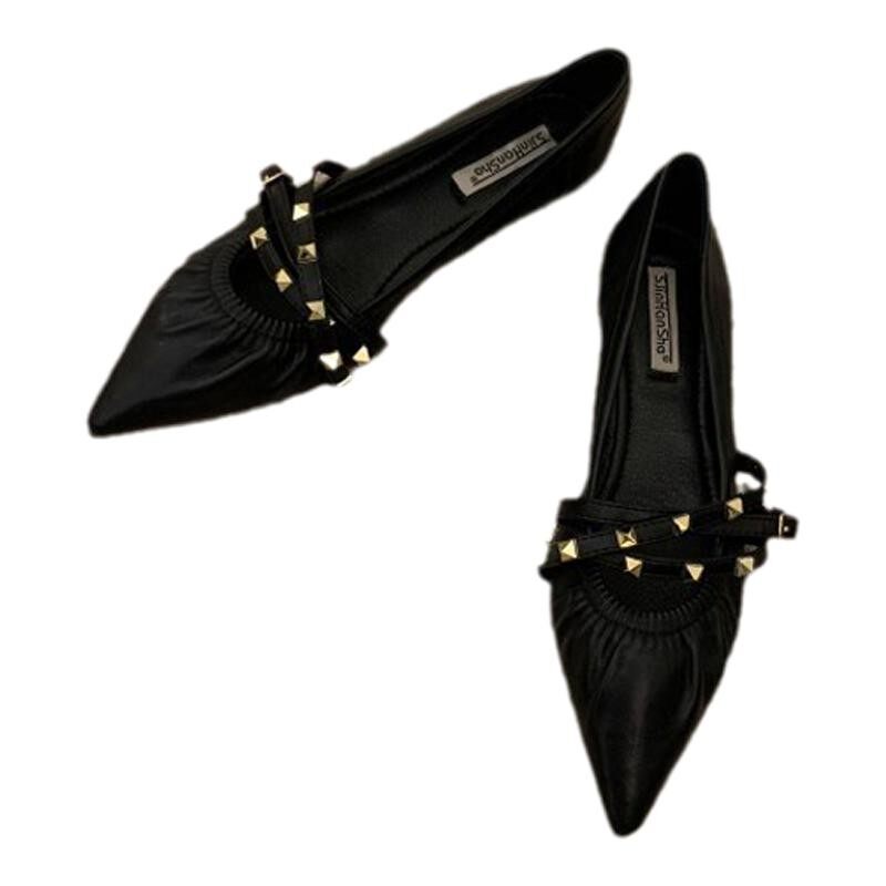 NO TABOOS ITSK SINGLE SHOES WOMENS POINTED TOE SHALLOW COMMUTER FLATS