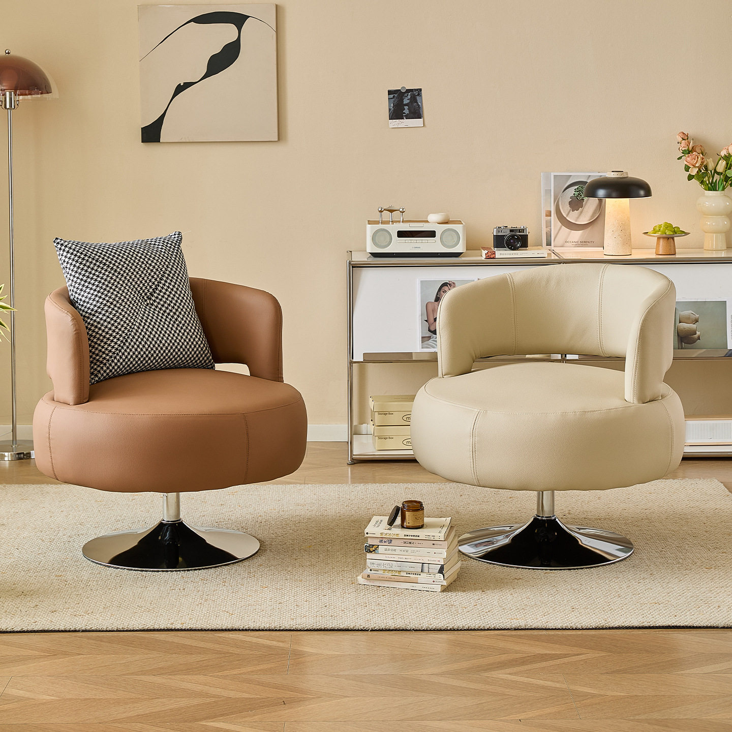 单人休闲沙发椅蛋壳椅可旋转椅子圆形轻奢感家用阳台懒人沙发单椅