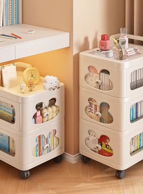 小推车置物架零食收纳柜子办公室窄缝桌下置物柜抽屉式落地a0350