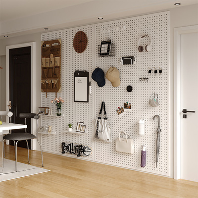 客厅洞洞板置物架整墙收纳入户门口玄关挂板墙面装饰金属冲孔板