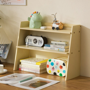 中古风置物架家用卧室柜子学生书桌架子多层简易展示书柜收a0196