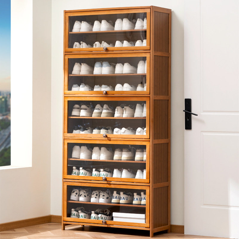 鞋柜大容量鞋架子木收纳神器防尘室内竹门口家用门外走廊阳a0045