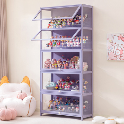 盲盒收纳展示架多巴胺泡泡玛特模型收纳盒防尘积木娃娃手办a0552