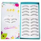 花中秀假睫毛女N05磨尖细梗自然仿真素颜日常新娘妆十对装 A03