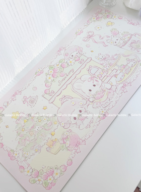 安妮兔皮革桌垫防水装饰拍照背景餐垫鼠标垫小红书同款多尺寸推荐