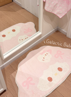 原创设计可爱小羊小猫仿羊绒地毯卧室垫床边垫少女家居博主同款