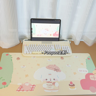 秋日小狗桌垫皮革少女鼠标垫防水加厚垫子小红书