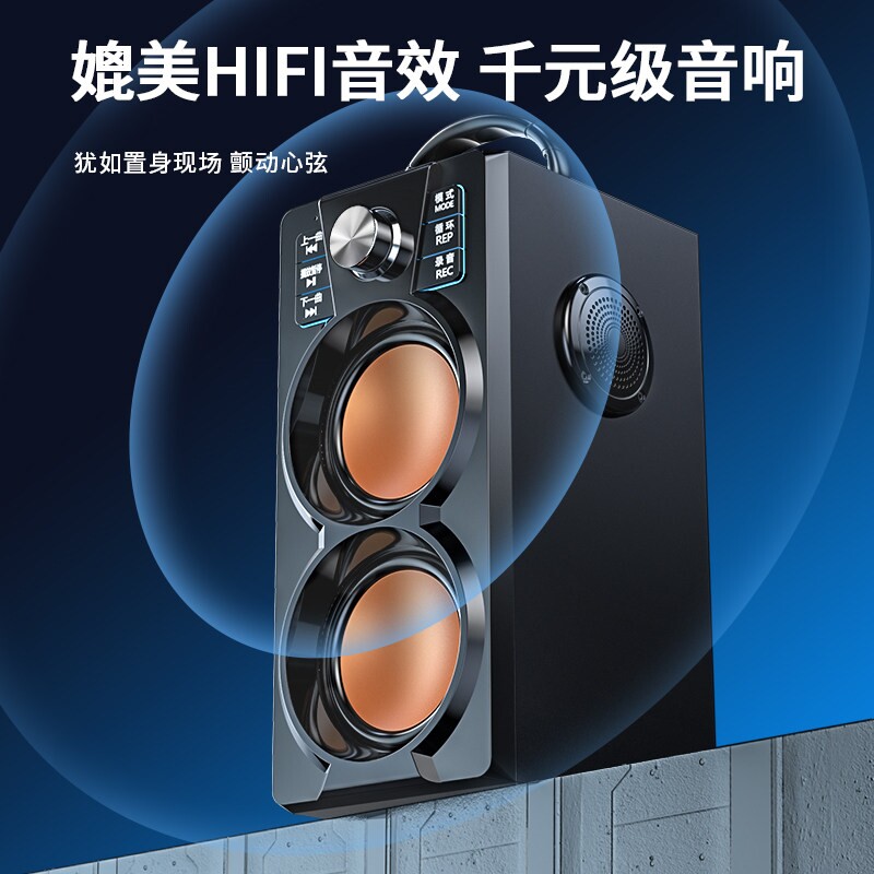SADA A2蓝牙音箱户外手提音响K歌广式带麦克风低音炮大音量场舞便