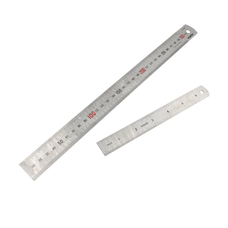 世达 钢直尺30cm广告防护钢板尺15cm测量木工不锈钢文具刚尺91401
