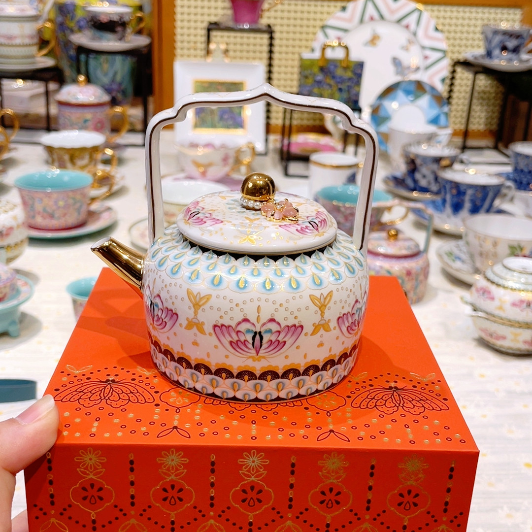 五言六器福蝶提梁壶 原盒,餐饮具,瓷器套装,淘宝优惠券,粉丝福利购,淘宝优惠卷