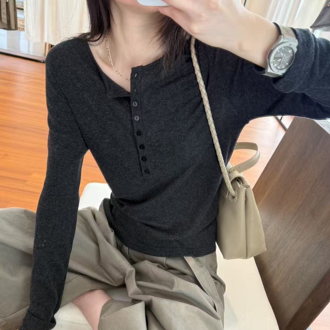 套头圆领软糯细羊毛针织衫