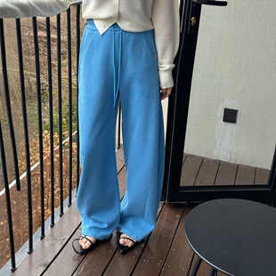 女百搭显瘦休闲裤 特价 刺绣笑脸松紧高腰弯刀裤 不退不换 商品