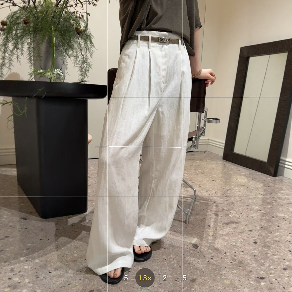 附腰带 松弛感宽松薄款亚麻阔腿裤 春夏新款舒适高腰显瘦休闲长裤