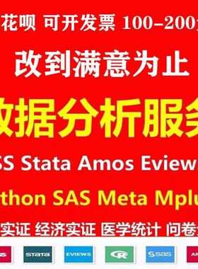 SPSS数据分析eviews实证Stata问卷meta医学amos统计R代做matlab