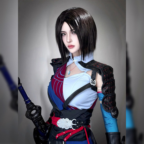 姬如雪cos中分短发假发全头套女