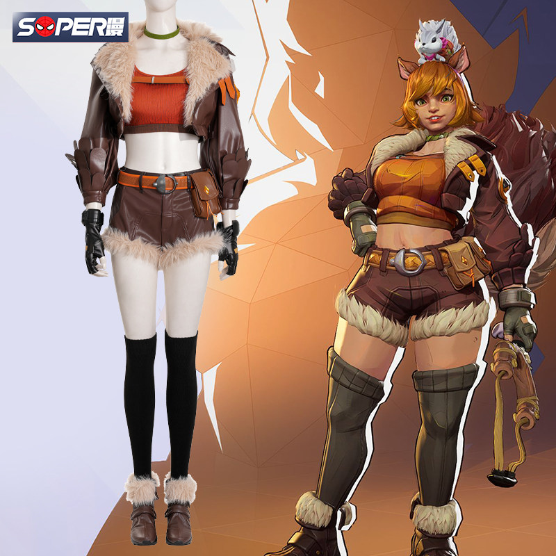 super漫漫威争锋松鼠女cos服紧身衣cosplay表演服游戏同款C服女装