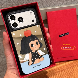 波点苹果piggy女孩适用iphone17promax手机壳16pro苹果15磁吸MagSafe镜面14plus卡通可爱13保护套防摔12日韩