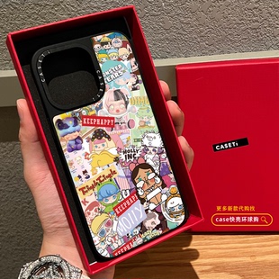 C家满屏密集莫莉器娃人物适用苹果16pro手机壳iphone15镜面MagSafe磁吸14promax日韩卡通13可爱12趣味plus女