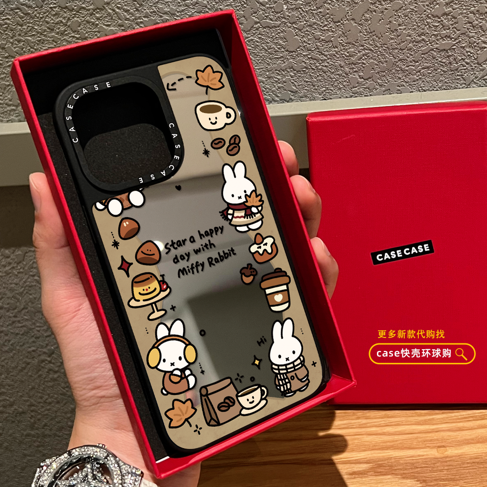 C家环绕栗子米菲兔适用iphone17promax手机壳16pro苹果15磁吸MagSafe镜面14plus卡通13可爱12少女Air趣味