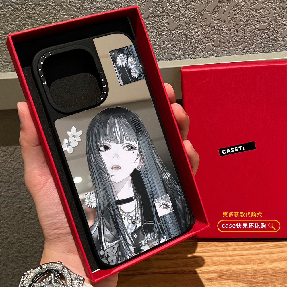 C家联名John Kafka繁花少女梦境适用iphone17promax手机壳16pro苹果15磁吸MagSafe镜面14plus插画13艺术Air女