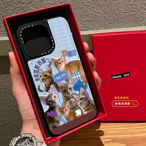 联名梓渝同款小十一大鱼猫咪适用iphone17promax手机壳18pro苹果16磁吸MagSafe镜面15plus保护套14情侣可爱12