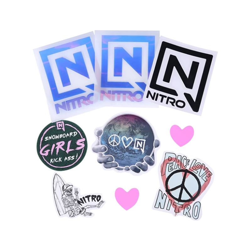 冷山NITRO 品牌单板贴纸滑雪板单板贴纸头盔防水镂空贴纸