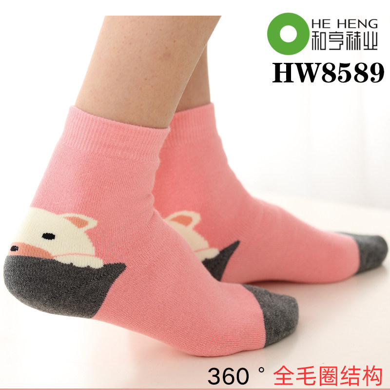 和亨毛巾袜 新款360度加厚保暖全毛圈毛巾袜 和亨女袜HW8589