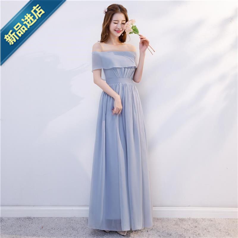 中長款晚禮00服短袖伴娘服中式休閑淡藍色2019新款結婚大碼禮服裙在類目 女裝/女士精品, 婚紗/旗袍/禮服, 婚紗中 - 來自Buy2taobao.com提供專業的淘寶代購服務