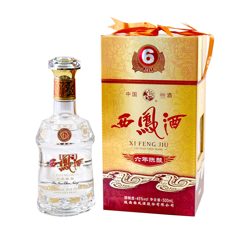 西凤六年陈酿45度绵柔凤香型单瓶500ml/西凤6年