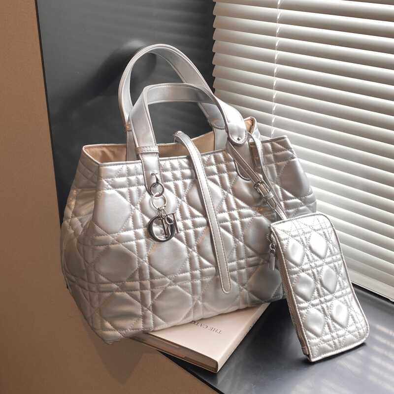 CITEX LV路易官方旗舰店戴妃托特包大容量时尚菱格手提包包女202