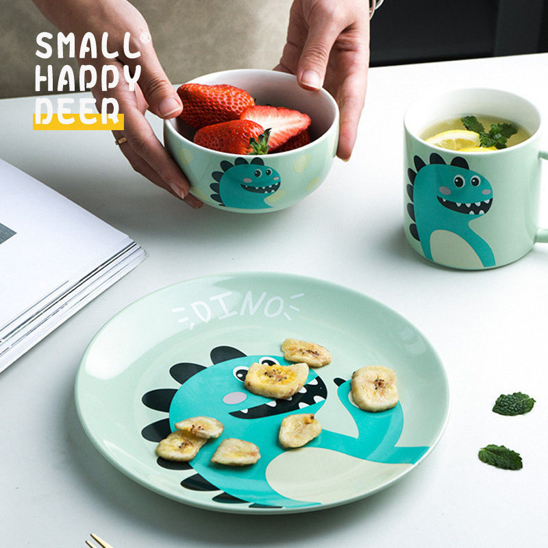 Cartoon dinosaur children's ceramic tableware creative breakfast cup