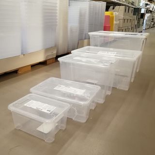 IKEA宜家正品萨姆拉盒子透明塑料衣物收纳箱家用杂物整理储物箱