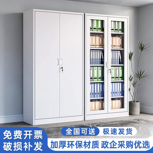 资料档案柜铁皮文件柜办公室财务凭证柜带锁书柜落地储物柜子改价