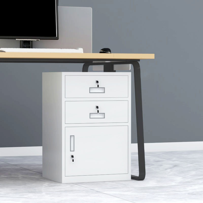 铁皮移动矮柜办公室文件柜资料柜带锁抽屉式带轮桌下储物柜小柜子