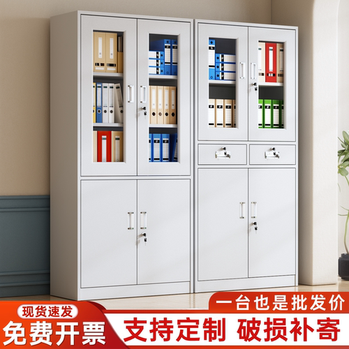钢制文件柜铁皮柜办公室财务凭证柜带锁资料档案柜储物柜支持定制