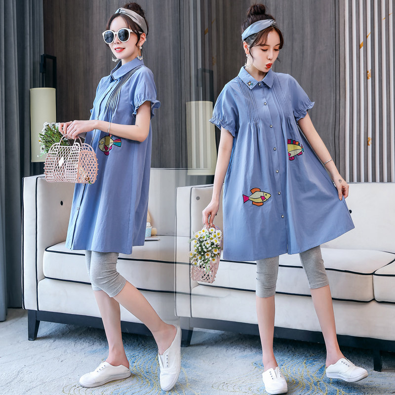 孕妇装春夏装2020上衣短袖夏天衣服宽松t恤夏季时尚款套装两件套|msdalam kategori Bekalan Ibu / Ibu / Pemakanan, bersalin, baju-T - dari Buy2taobao.com untuk memberikan perkhidmatan ejen Taobao profesional membeli