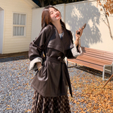 有货的PU风衣外套2B148-9922P175K268，女装风衣，2B148