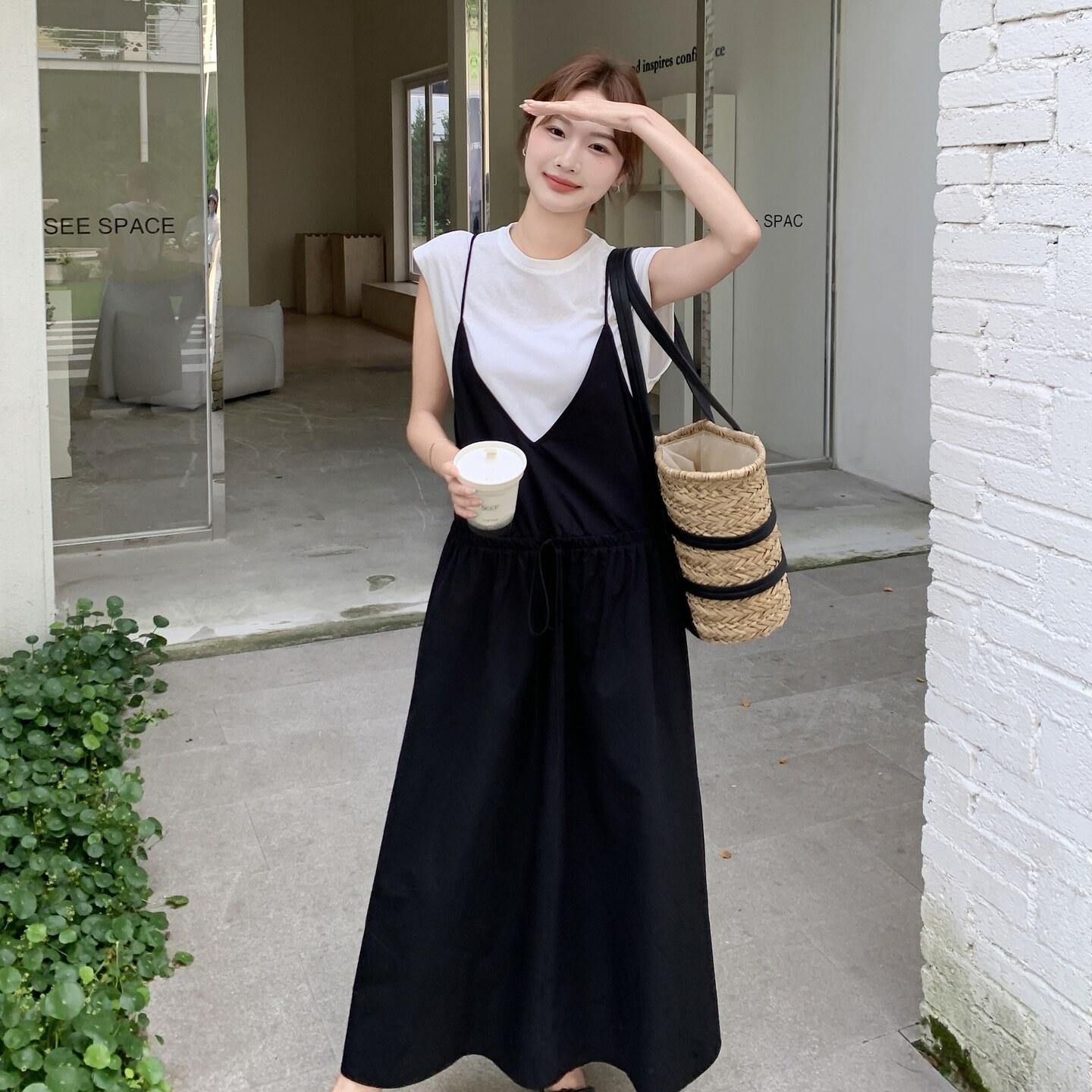 新款背带连衣裙套装221-9903P155K228,女装连衣裙,2B148