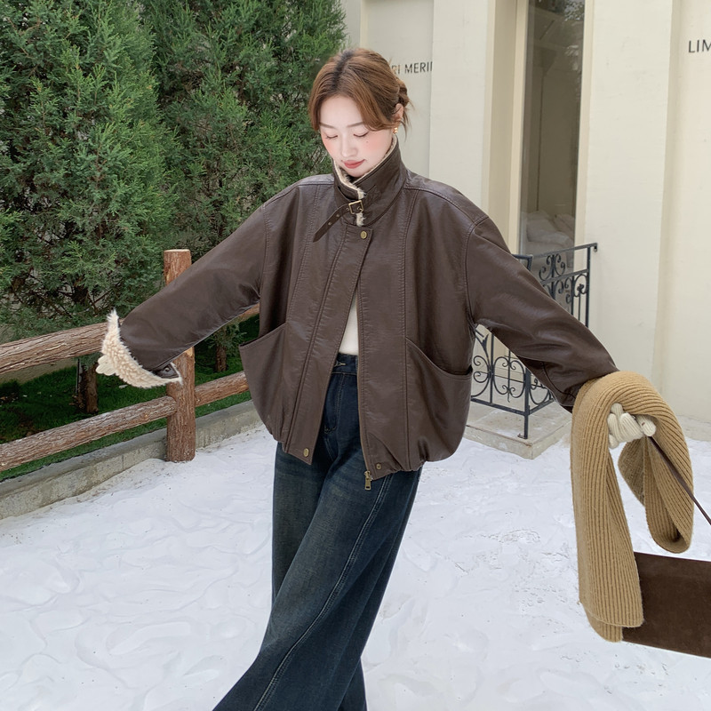 PU兔绒短外套2B148-9958P235K358,女装短外套,2B148