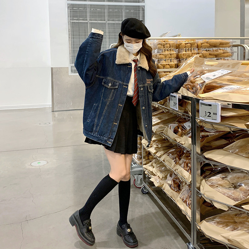 新款牛仔毛毛内里外套221/2336/p185/k278,女装短外套,2B148