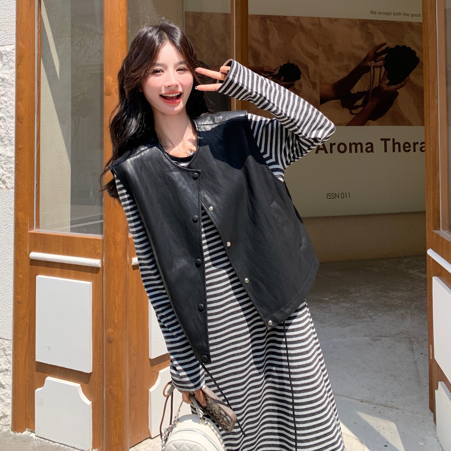 皮马甲条纹连衣裙套装2B148-9917P175K248,女装套装/套裙,2B148