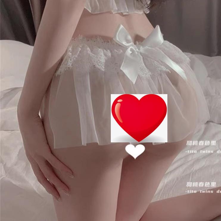 舔一口蛋糕吗 蝴蝶结透明网纱性感蕾丝三角裤内裤低腰少女丁字裤