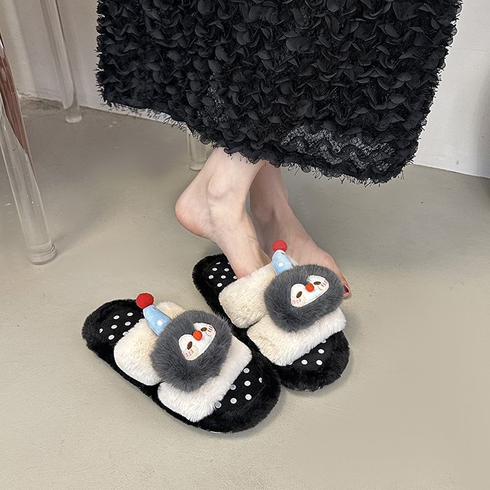 软萌可爱企鹅玩偶棉拖鞋女秋冬