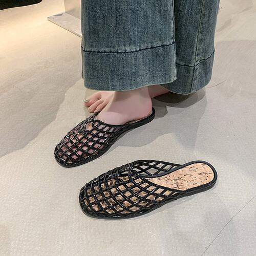 小众镂空透气平底凉拖鞋少女
